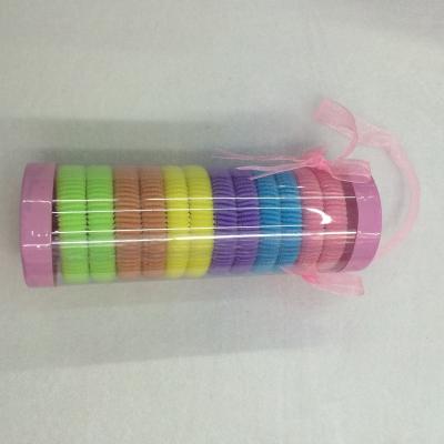 China Traceless Elastic Hair Bands 18pcs/bar 5cm Polyester Seamless Silk Towel Band Hair Pull Ring Elastic Hair Bands for sale