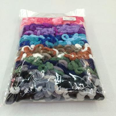 China Traceless 12pcs/bag high quality polyester lace girl hair tie simple hair tie fashion girl band hair tie for sale