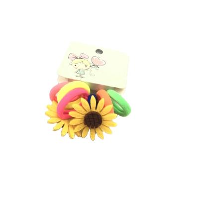 China Designer Traceless 72pcs/bag Elastic Ponytail Holder Hair Sunflowers Rope Ring Rubber Hair Ties For Kids for sale