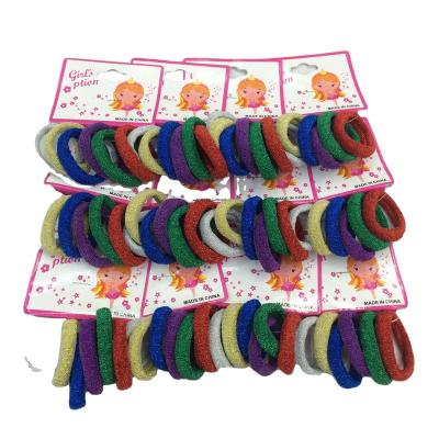 China Traceless 72pcs/bag3cm Gold Luminous Silk Hair Ties Elastic Hair Bands Girls Hair Accessories For Girls for sale