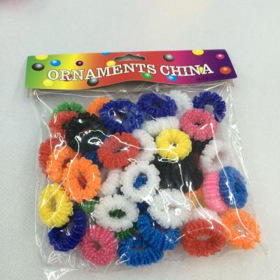 China 50pcs/bag 2cm Traceless Bright Silk Scrunchie Elastic Band Kids Hair Elastic Mixed Color Hair Band Rings for sale