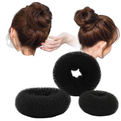 China Traceless Factory Wholesale High Quality Hair Bun Donut Accessories For Women Hair Rubber Bands Black Bun for sale