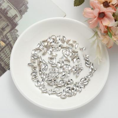 China Festival Holiday Finger Decoration 4.5X10MM 200 Pieces/Bag High Quality Nail Art Glass Flatback Glass Half Butterfly Crystal Decorations Nail Rhinestone for sale