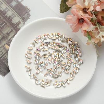 China 200 Pieces/BagNail Art Stone Rhinestones Garment Flat Back Crystals Non Hotfix Rhinestone Lo Glass Festival Holiday Finger Decoration 4.5X10MM for sale