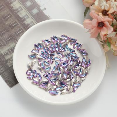 China 200 Pieces/Bag Crystal Back Glass Hotfix Hotfix Butterfly Nail Rhinestone Festival Holiday Finger Decoration 4.5X10MM for sale