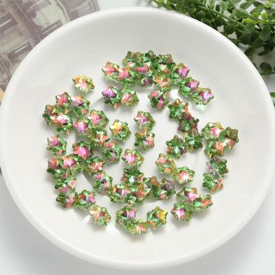 China Festival Holiday Finger Decoration 10X10MM Non-Hot Fix Wholesale Diamond Stone Flatback Glass Rhinest Crystal Snow Flower Flatback Rhinestones Green 200 Pieces/Bag for sale