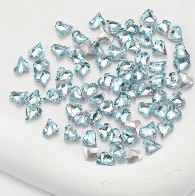 China Festival Holiday Finger Decoration 4X5MM 1000 Pieces/Bag Heart Shapes K9 Stone Craft Crystal K9 Nail Art Glass Flat Back Fancy Fake Stone for sale