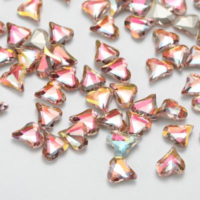 China Festival Holiday Finger Decoration 12X13MM High Quality Non-Hot Stone Crystal Nail Art Decorations For Ore Color Fix 200 Pieces/Bag Flat Back Nails Rhinestones for sale