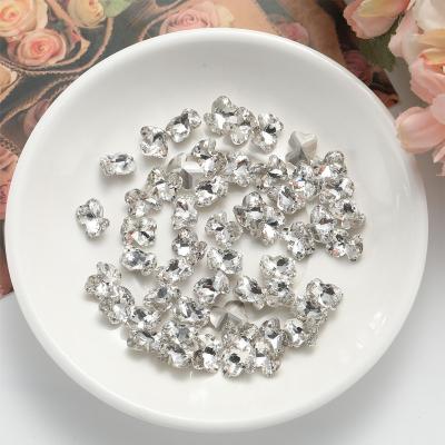 China Festival Holiday Finger Decoration 8X10MM 200 Colorful Diamond Nail Art Accessories Nail Art Jewelry Flower Bear Rhinestone 3d Nail Pieces/Bag for sale