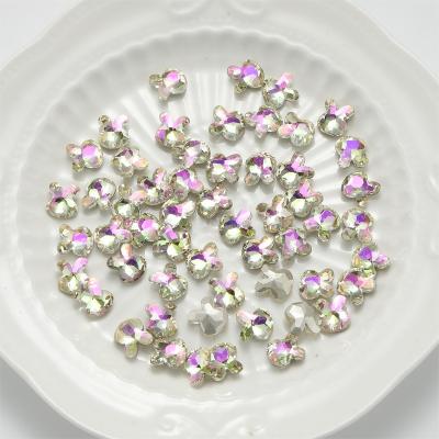 China 200 Pieces/Bag Crystal Colorful FlatBack Wholesale Rabbit Festival Holiday Finger Decoration 9X10MM Shape Nail Not Hot Fix Diamond Rhinestone for sale