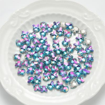 China 200 Pieces/Bag Quality Peridot Glass Green Rabbit Wholesale Green Rabbit Non-hot Rhinestone Non-hot Rhinestone Festival Holiday Finger Decoration 9X10MM for sale