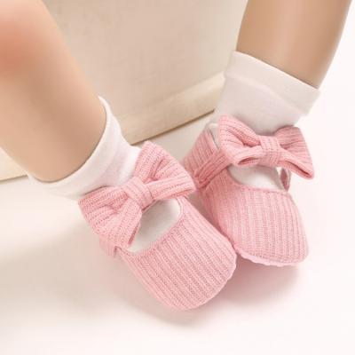 China Other Newborn Infant Baby First Shoes Soft Sole Princess Cute Shoe Toddler Bowknot Walkers Walking 0-18M Prewalkers for sale