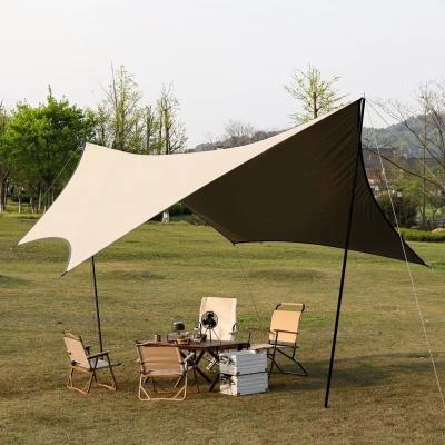 China Multi-Purpose Polyester Compact Camping Tarp Shelter Hammock Rain Fly Beach Sun Shelter Plus Size Trap Including Poles and Stakes for sale