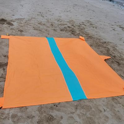 China Logo Custom Waterproof Portable Folding Mat Nylon Picnic Camping Beach Blanket Beach Mat Acceptable Oversize Sand Free for sale