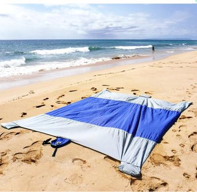 China 1/6 Nylon Beach Mat 210T Ripstop Sand Proof Nylon Beach Cover Outdoor Lightweight Compact Camping Mat Outdoor Activity Hiking for sale