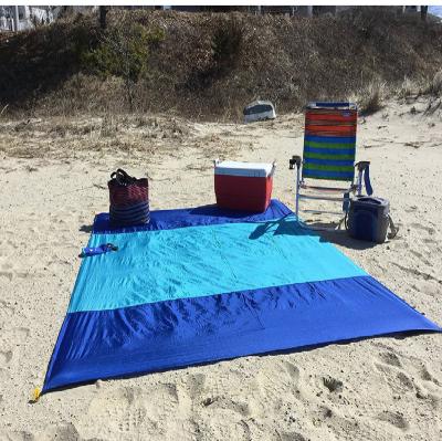 China Beach Mat 210T Ripstop Nylon Sand Proof Nylon Beach Cover Outdoor Lightweight Compact Camping Mat Outdoor Activity Hiking for sale