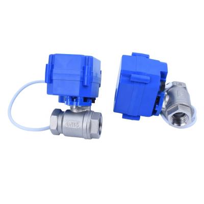 China Mini Water Motorized Stainless Steel General Two Way Ball Valves PVC Plastic Electric Actuator for sale