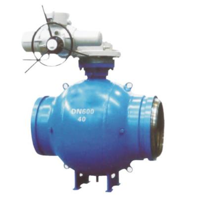 China Gas Pipeline Chemical Motorized Welded Full Electric Trunnion Actuator Ball Valve for sale