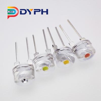 China AlGaInP Component LED Dome Led Diodes 4.8mm 5mm 8mm White Straw Hat Led Chip 0.25W 0.5W 0.75W Dip Light Emitting Diode for sale