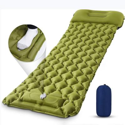 China Custom TPU Foot Step Inflation Self Inflating Plastic PVC Tpu Camping Sleep Pad Mat for sale