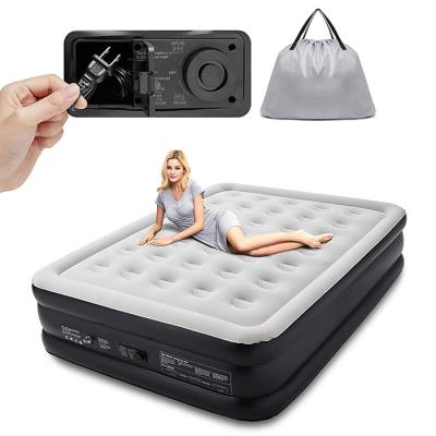 China Customization Foldable Luxury Air Fiber PVC And Flocking Anti Bedsore Air Mattress King Size Air Mattress for sale