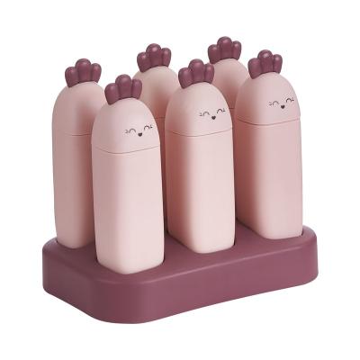 China Sustainable Hot Selling Reusable Food Grade Turnip Ice Cream Plastic Cute DIY Ice Cream Mold Reusable Stick For Kids for sale