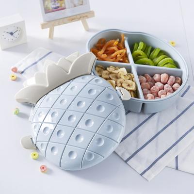 China High Quality Freshness Keeping Pineapple Candy Shape Desktop Snacks Storage Box Organizing Case For Living Room for sale