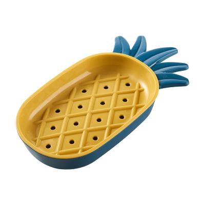 China New Fashion Design PP Pineapple Shape Soap Box Viable Bestselling Holder For Bathroom Organizer for sale