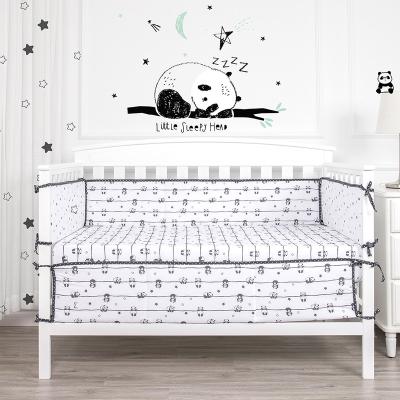 China CLASSIC Baby Panda Theme Baby Crib Bumper Microfiber Breathable Crib Bumper for sale