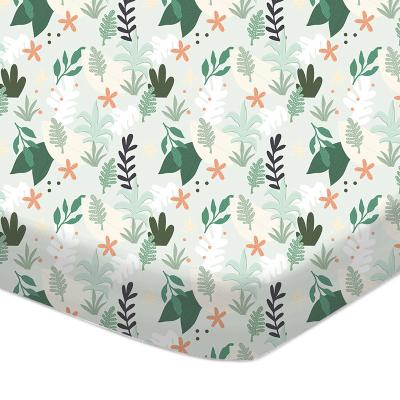 China Digital 100% Cotton Floral Mini Viable Jungle Crib Sheet Crib Sheet for sale