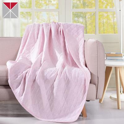 China Soft Comfort Baby Anti-pilling Toddler Kids Muslin Cotton Breathable Pink Baby Blanket for sale