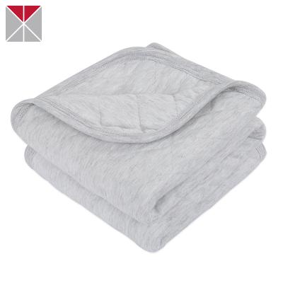 China Gray Anti-pilling Cotton Air Layer Baby Nursery Wrap Bedding Baby Blanket for sale