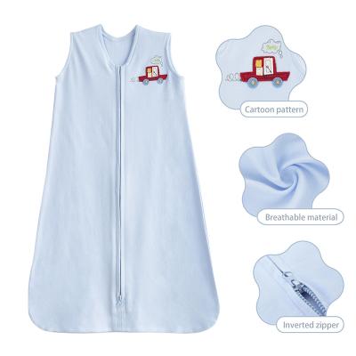 China Blue Applique Cartoon Winter Cotton Sustainable Sleeping Bag For Baby for sale