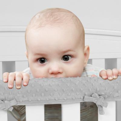 China 3-Piece Nondisposable Baby Crib Cover Bumper Protector Set For Standard Cribs Long Rail Reversible Teething Crib Rail Cover for sale