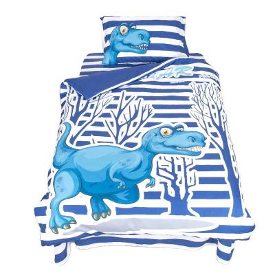 China Nondisposable Kids 3D Digital Printing Jungle Dinosaur Toddler Bedding Set For Boys 100% Cotton Kids Quilting Baby Bedspread for sale