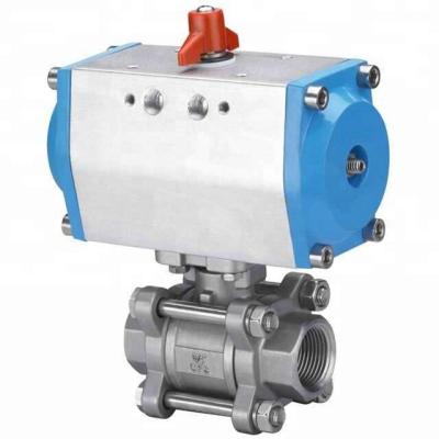 China General WCB Threaded 2 Inch 3PCS Ball Valve With Pneumatic Actuator for sale