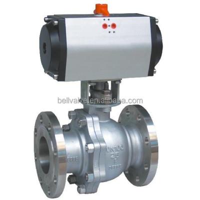 China General DN100 PN25 Cast Steel Pneumatic Actuator Ball Valve Full Port for sale