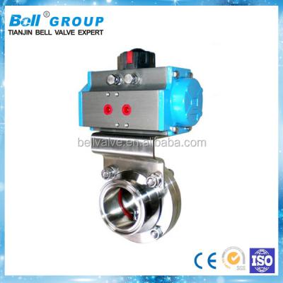 China 1 Inch General Sanitary Butterfly Valve With Pneumatic Actuator for sale