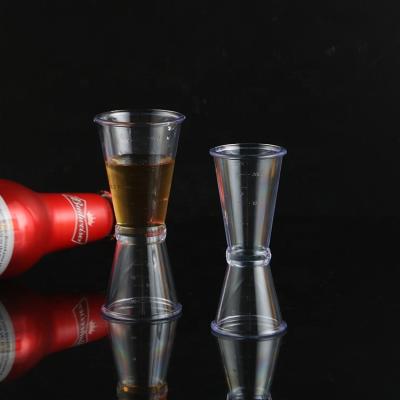 China 10-20CC/20-40CC Disposable Double Plastic Cocktail Jigger Wine Jigger Bar Jigger Measuring Cup for sale