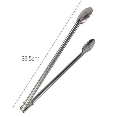 China Viable 9 12 14 16 Inch BBQ BBQ Stainless Steel Clamshell Food Tongs Bread Tongs Kitchen Tongs for sale