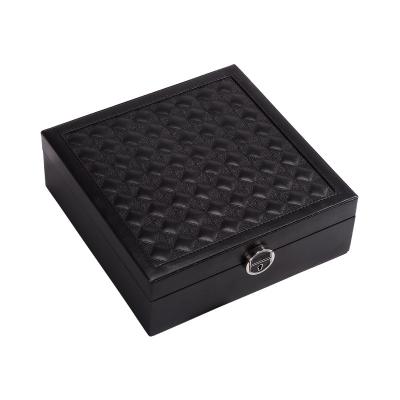 China Fashionable High Quality Custom Design High Capacity Large Leather Jewelry Storage Box With Mirror for sale