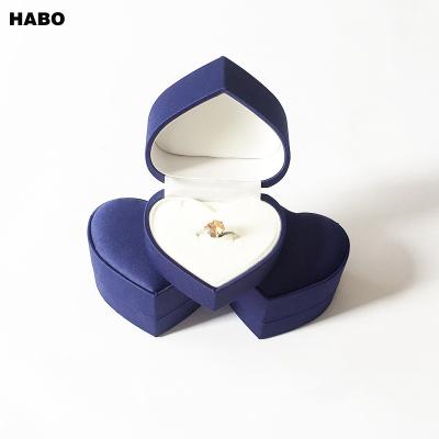 China High Quality Wholesale High End Blue Proposal Ring Packaging Box For Wedding Jewelry Gift Packaging Paper Box China Love for sale