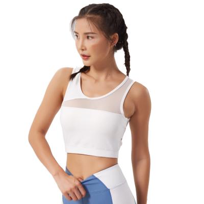 China Wholesale breathable front mesh sportswear apparel fitness and yoga wear logo sports bra crop top women for sale