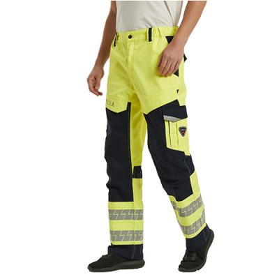 China HIVIS Color Rich Cotton Blended Anti Statics Fire Proof Work Trousers With Multi Pockets for sale