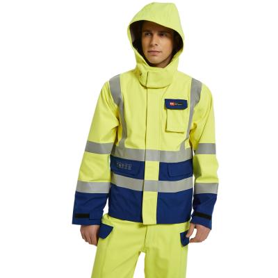 中国 Hivisの黄色の炎-抑制反Statics雨証拠のWorkwearの電気防ぐコート 販売のため