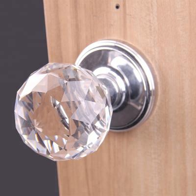 China Wholesale Decorative Cabinet Furniture Decorative Crystal Door Knobs With Lock for sale