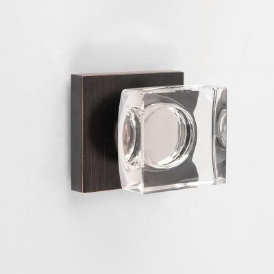 China Modern Square Privacy Crystal Door Knob for sale