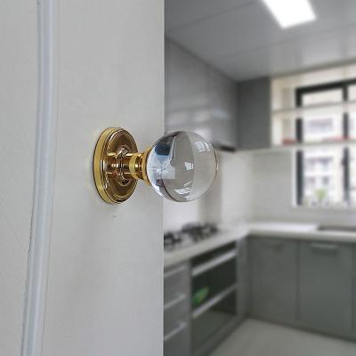 China Modern High Quality Round Passage Door Crystal Glass Ball Knobs Zinc Alloy Handle for sale