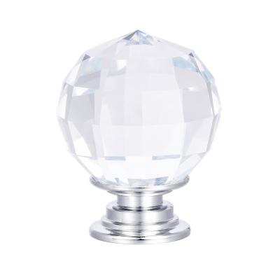 China Wholesale Custom Modern Round Clear Crystal Glass Knob Cabinet Knob Accessories Gear Handle Mini Furniture Drawer Knobs for sale