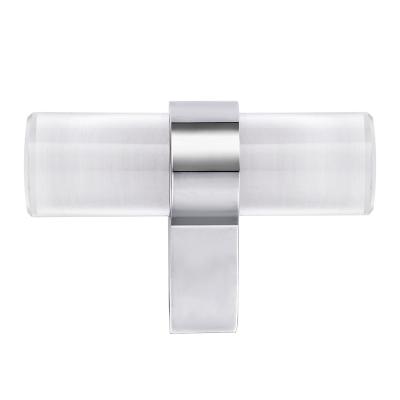 China Modern Single Style Glass Knobs Aluminum Hardware Kitchen Knob Long Handle Crystal Knobs for sale